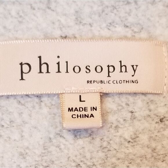 Philosophy Heathered Gray Rhinestone Sweatshirt Size L - Picture 5 of 7